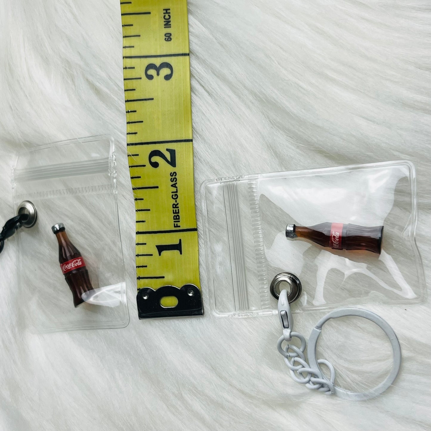 Baggie of Coke Keychain Gag Gift Party Favor Drug Plastic Bag of Mini Coca Cola (Durable PVC Version)