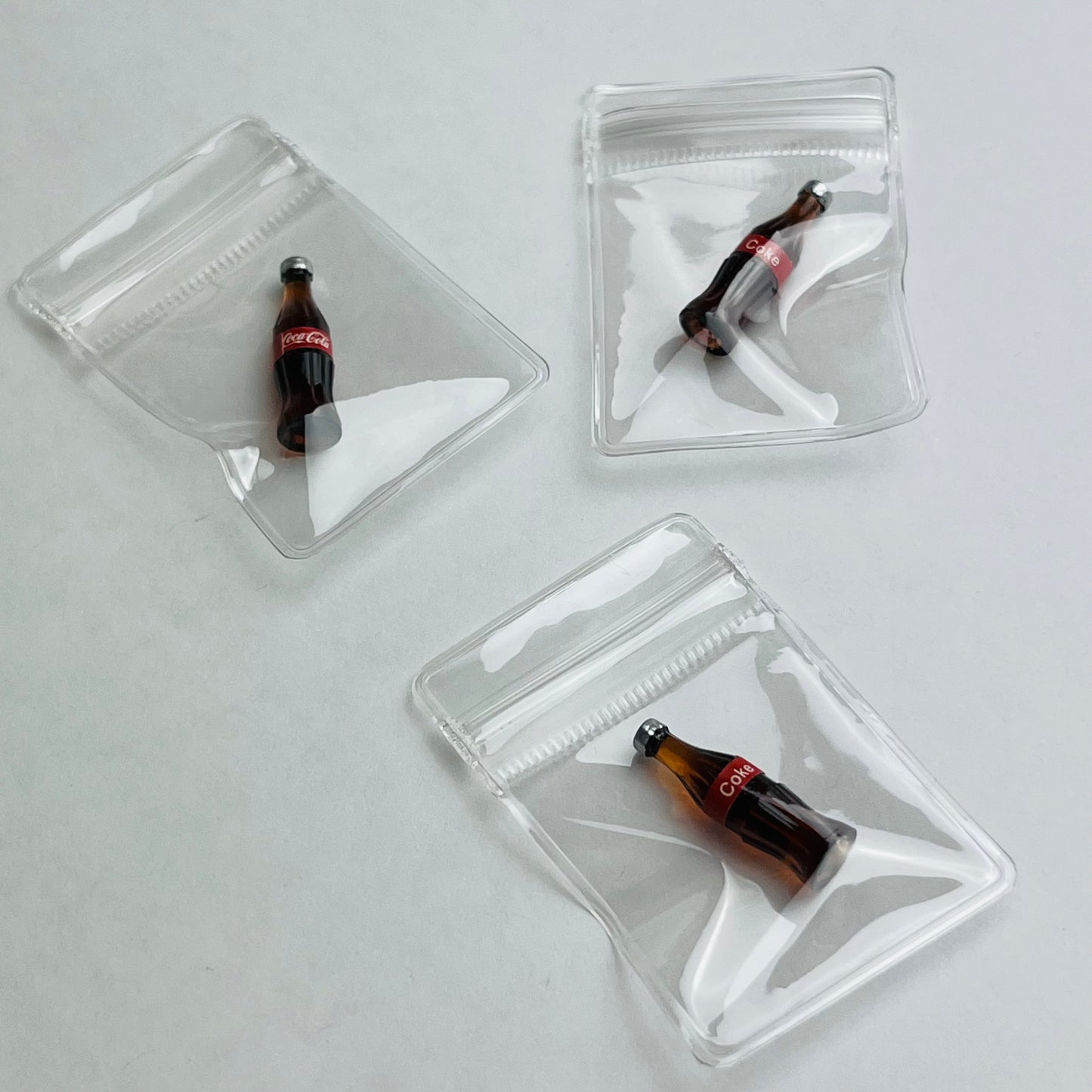 Baggie of Coke Keychain Gag Gift Party Favor Drug Plastic Bag of Mini Coca Cola (Durable PVC Version)