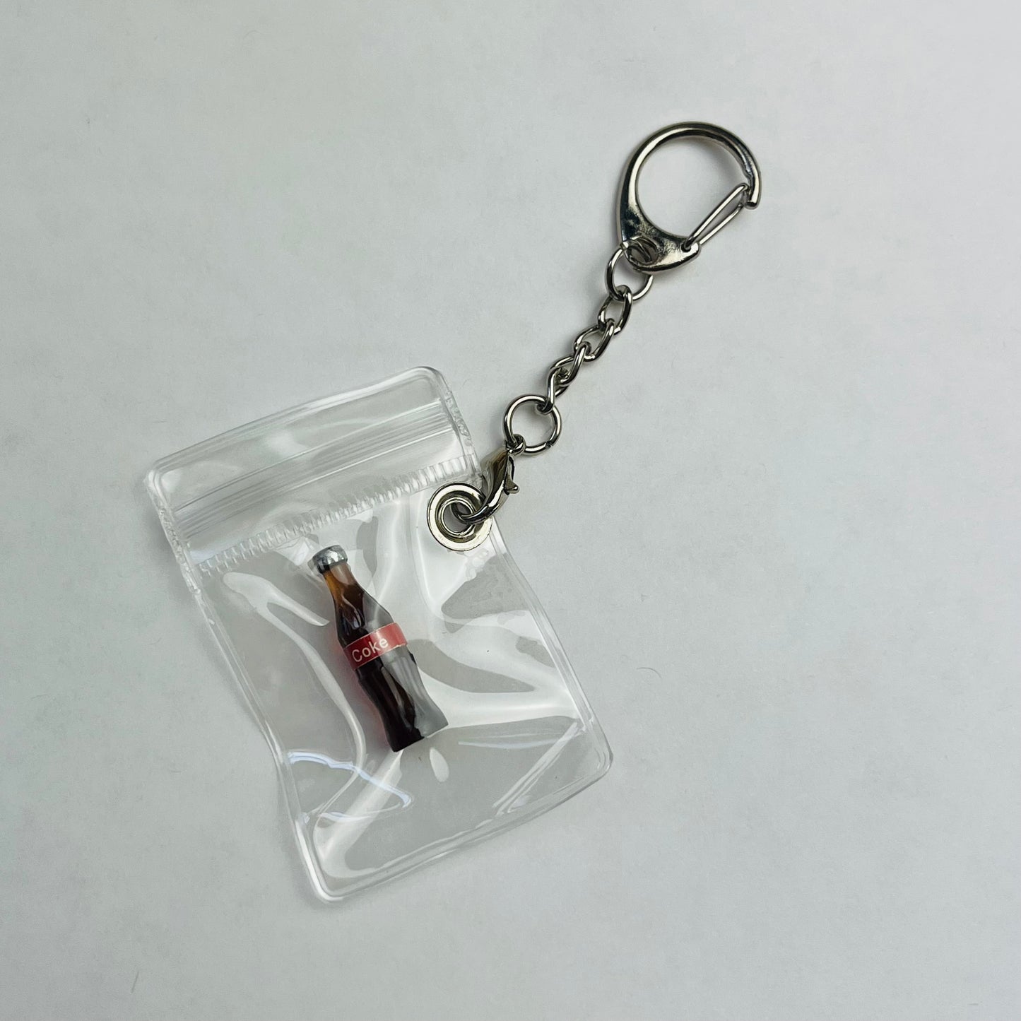 Baggie of Coke Keychain Gag Gift Party Favor Drug Plastic Bag of Mini Coca Cola (Durable PVC Version)